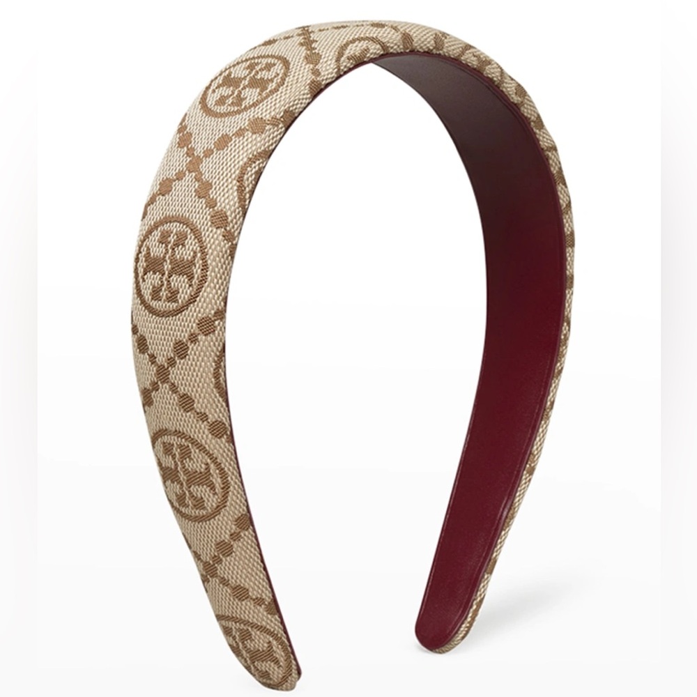 Tory Burch Double T Logo Patterned Headband